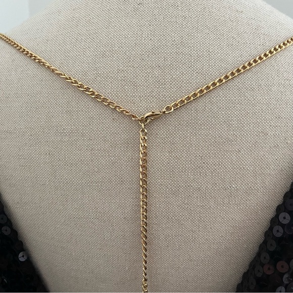 Michel Kors Sequin long sleeve back drapes size Large - Picture 7 of 12